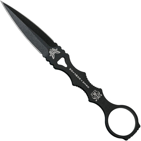 Benchmade SOCP Dagger 176BK with Sheath, Skeletonized Dagger, Plain Edge, Coated Finish, Black Handle