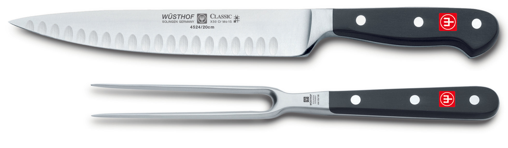 Wusthof Classic Two Piece Carving Set, Hollow Edge